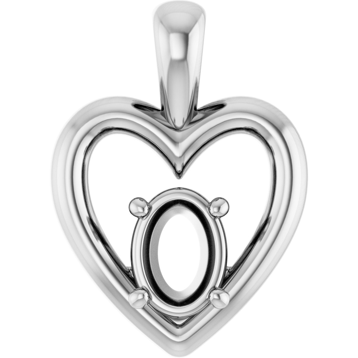 Solitaire Heart Pendant