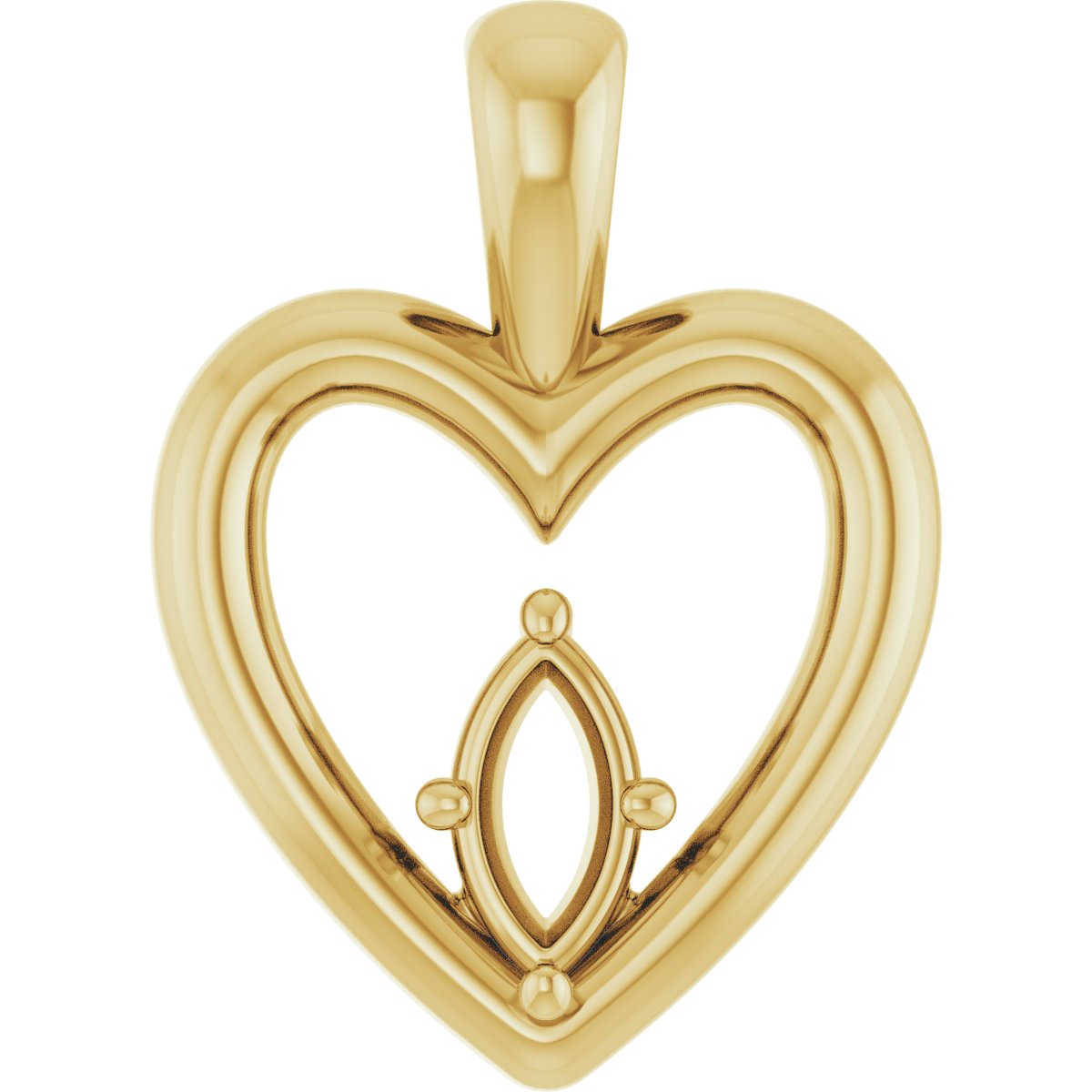 Solitaire Heart Pendant