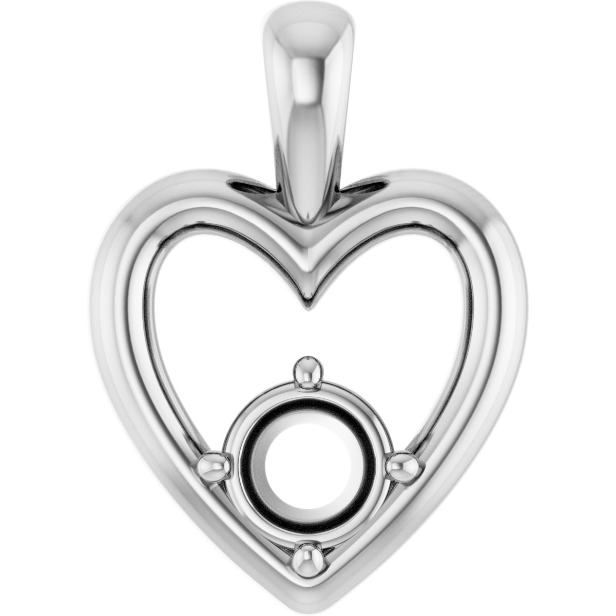 Solitaire Heart Pendant