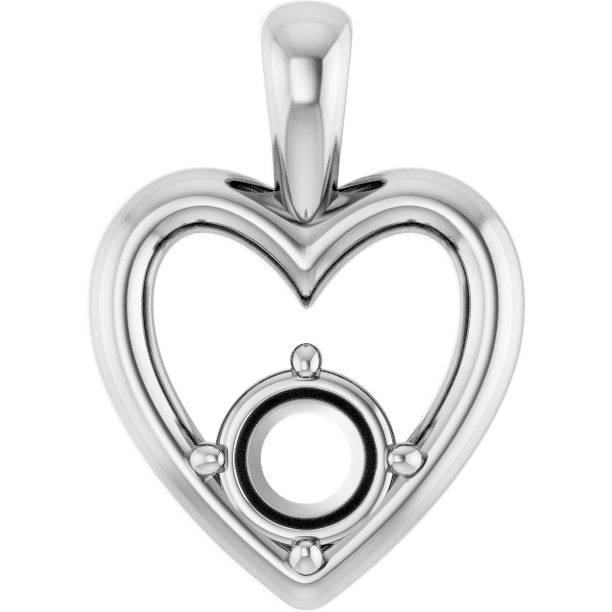 Solitaire Heart Pendant