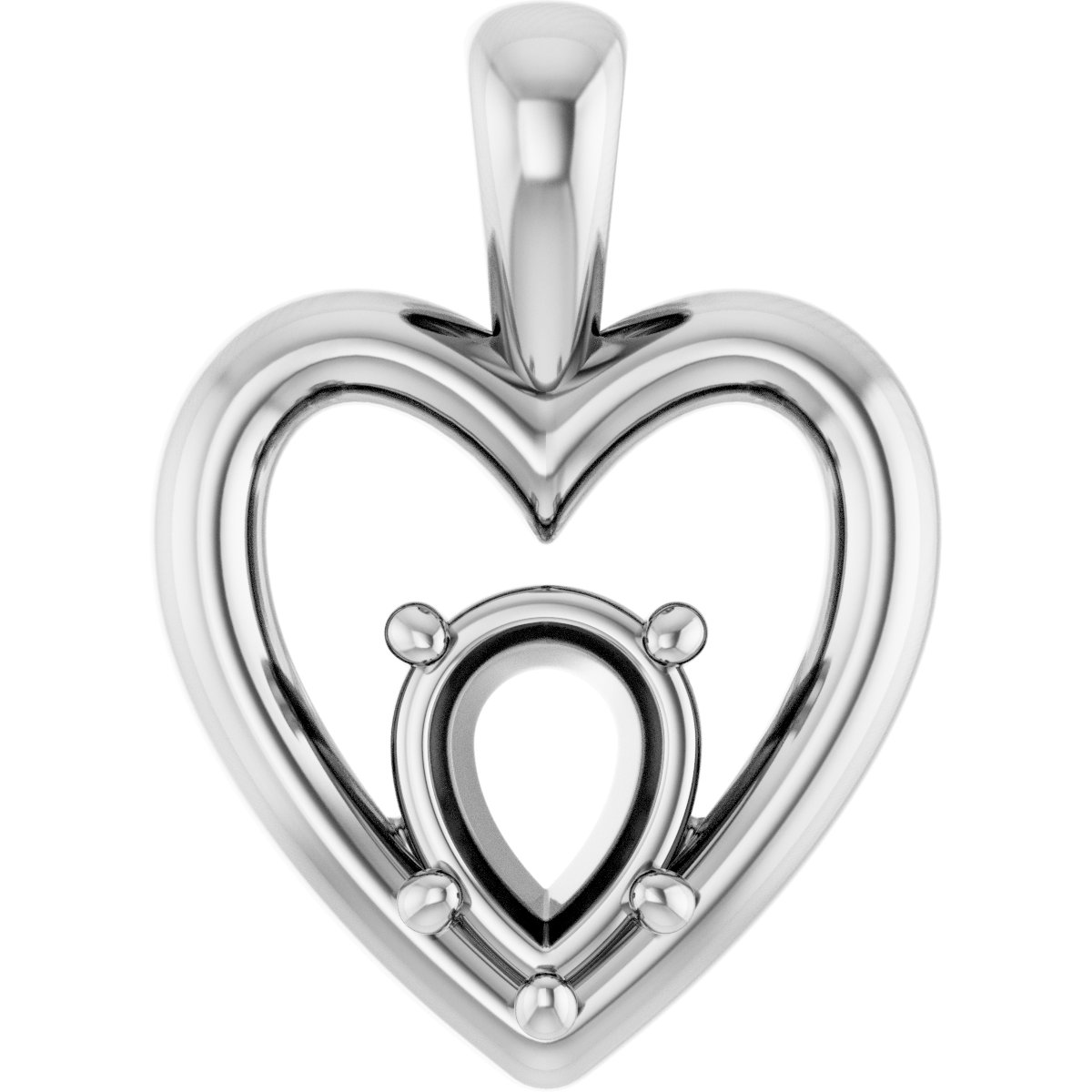Solitaire Heart Pendant