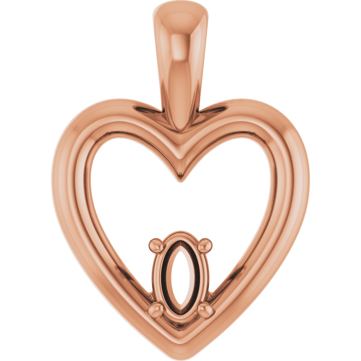 Solitaire Heart Pendant