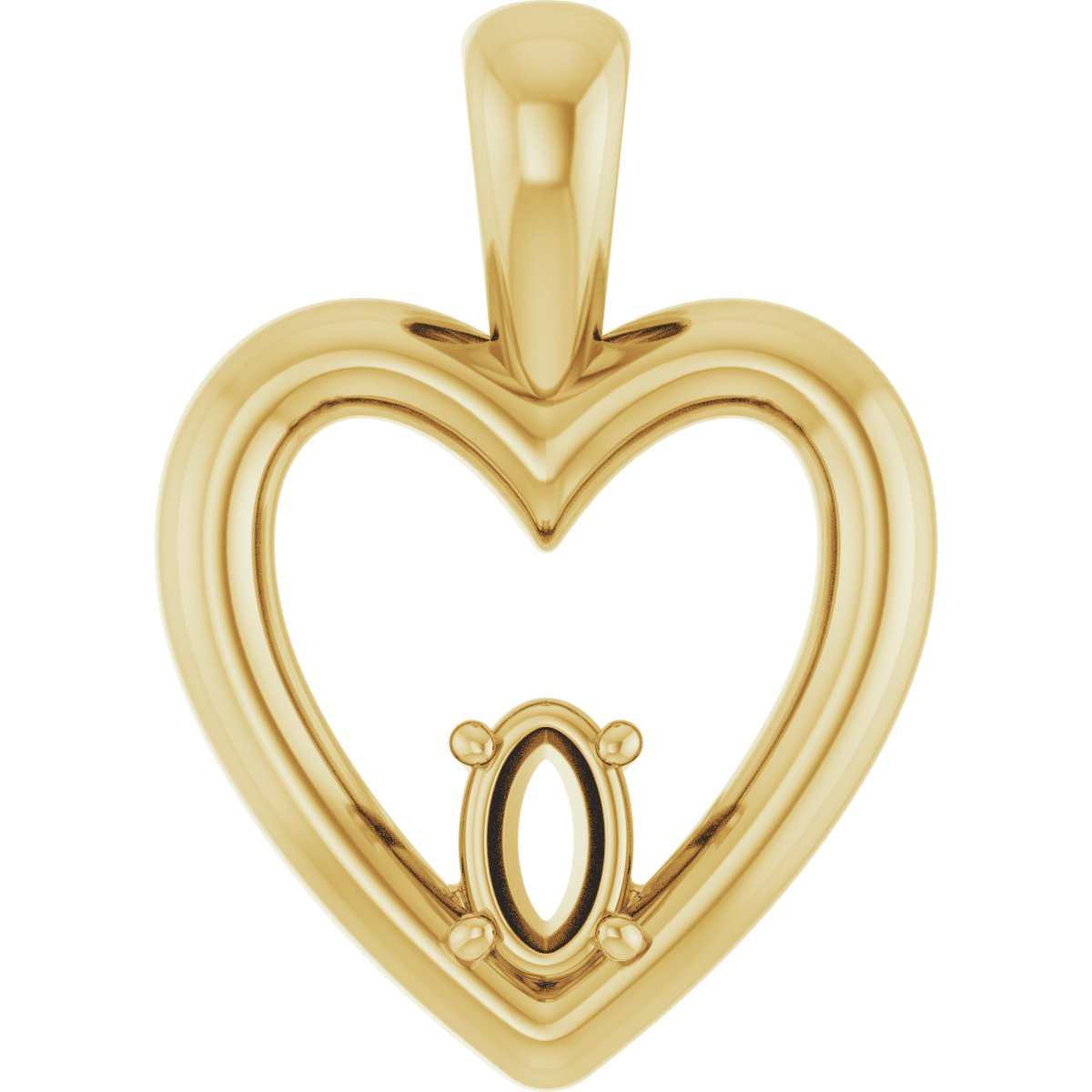 Solitaire Heart Pendant