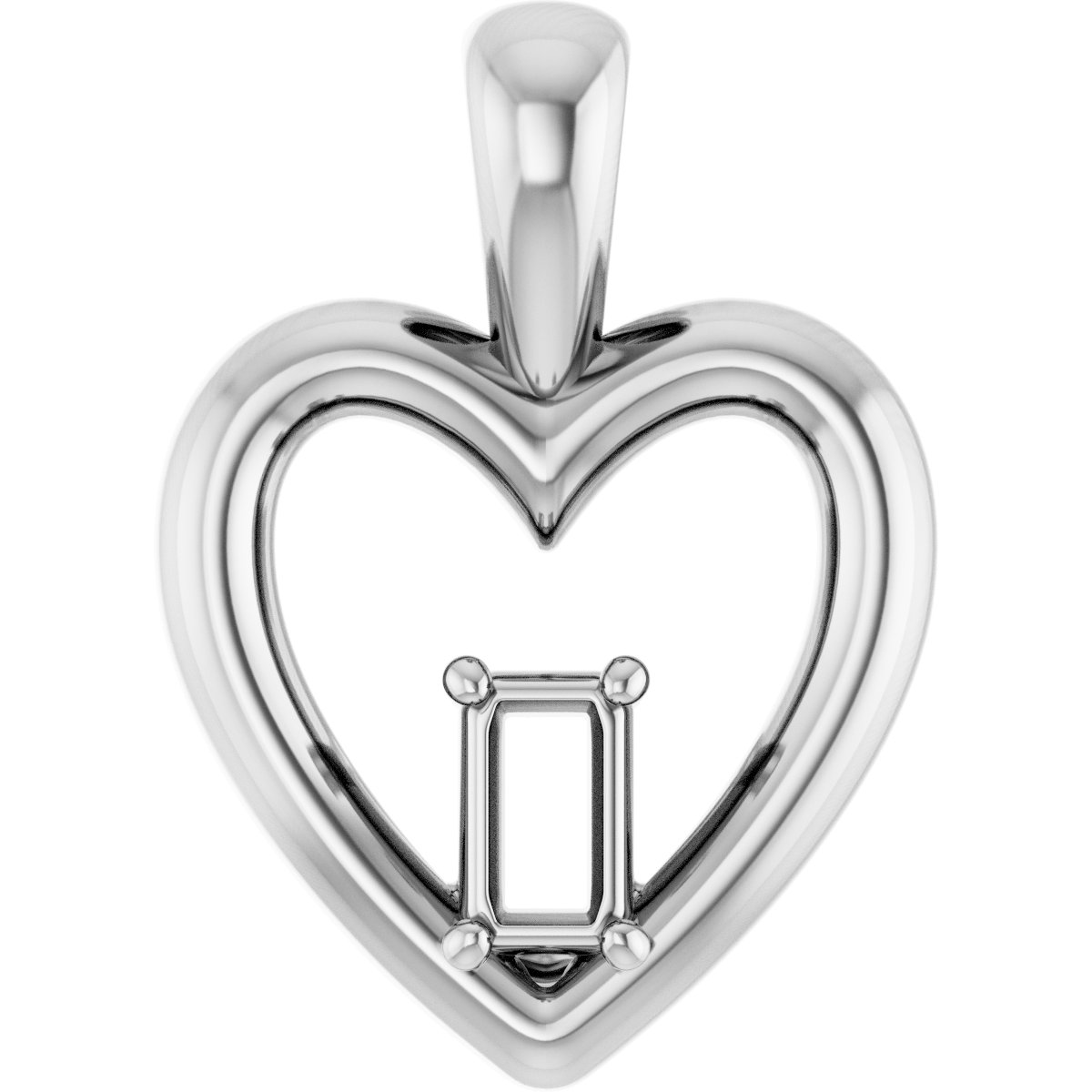 Solitaire Heart Pendant