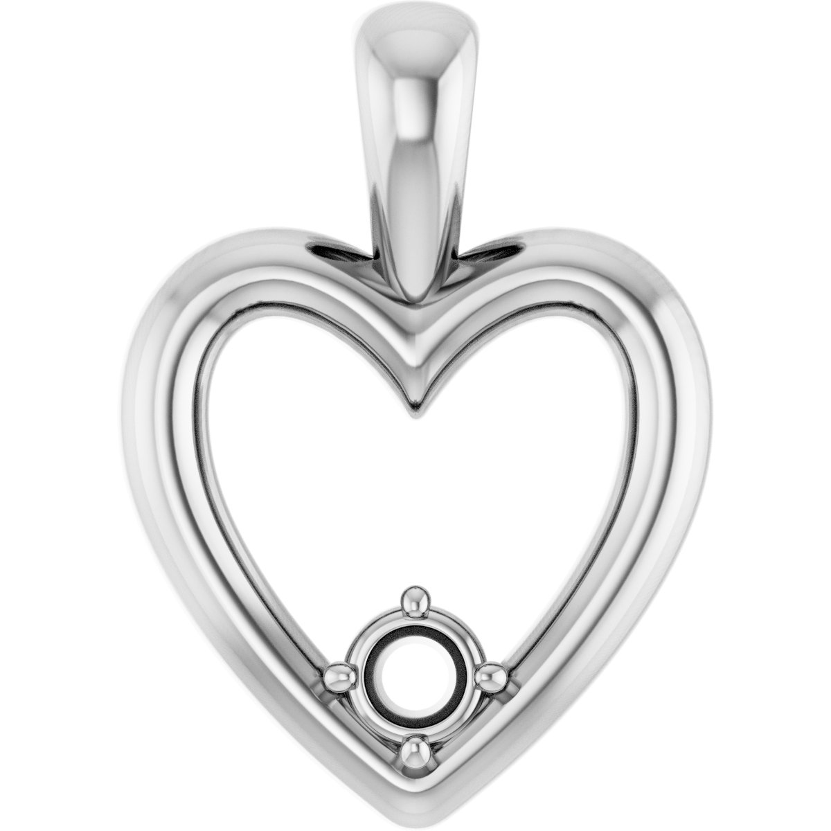 Solitaire Heart Pendant