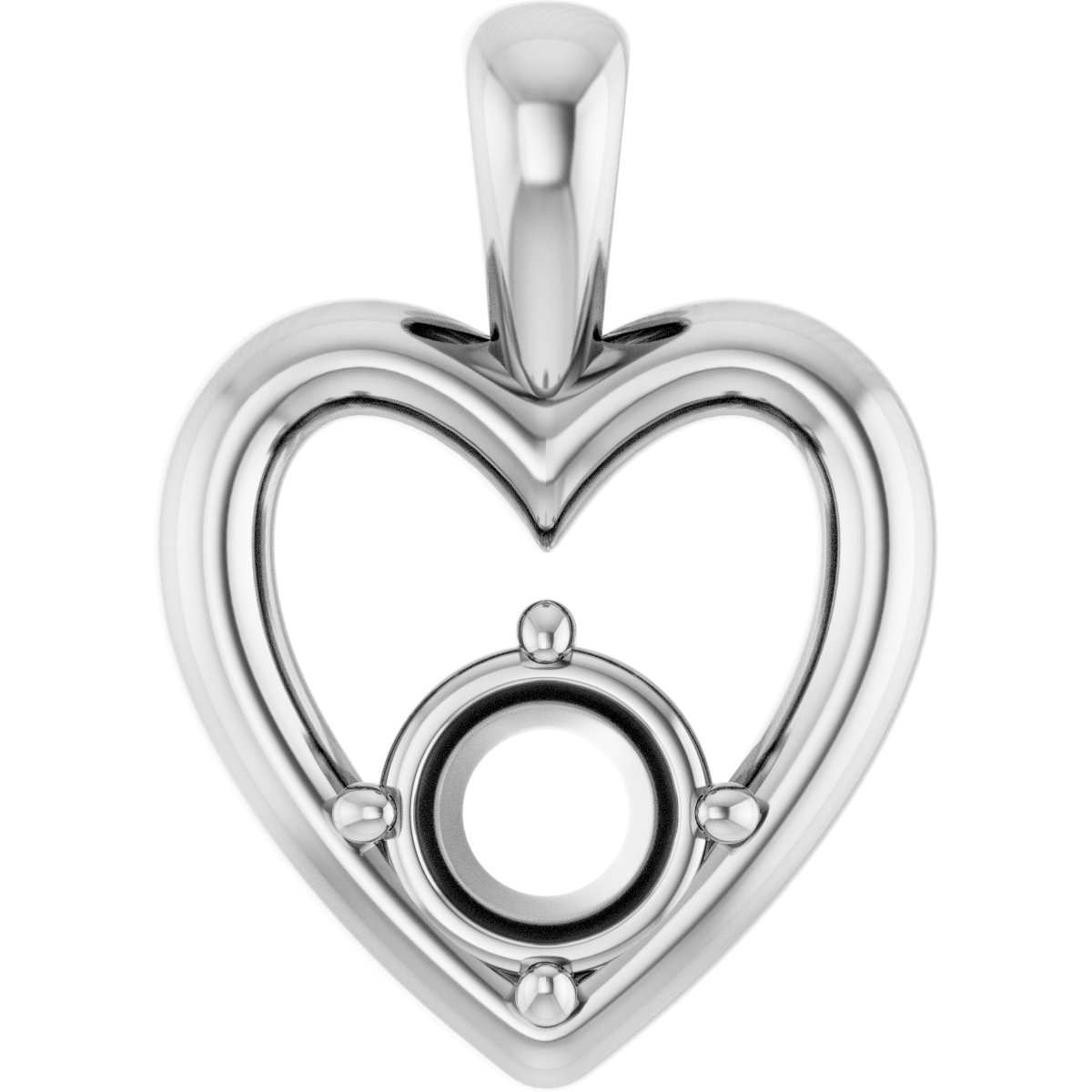 Solitaire Heart Pendant