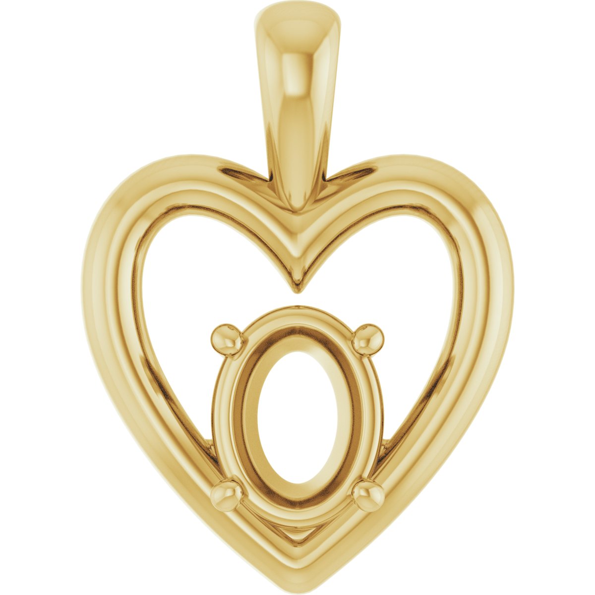 Solitaire Heart Pendant