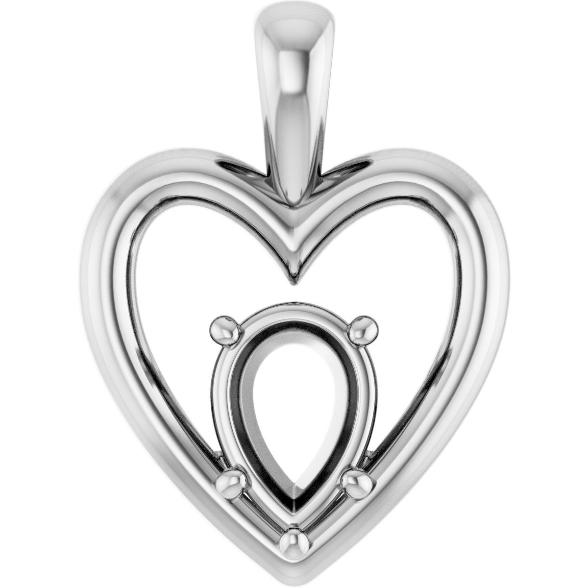 Solitaire Heart Pendant