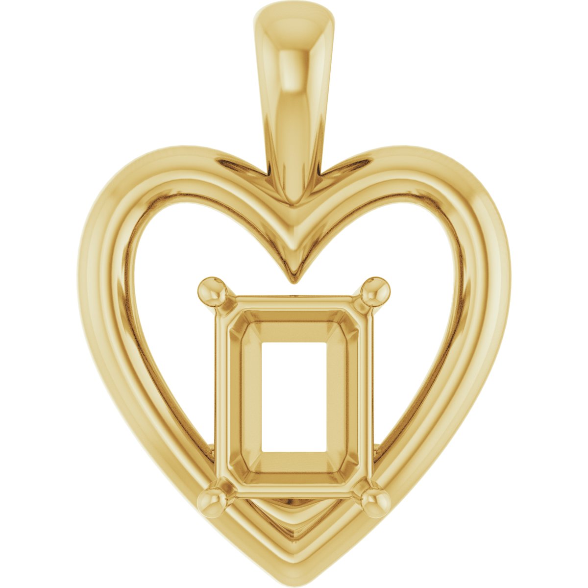 Solitaire Heart Pendant