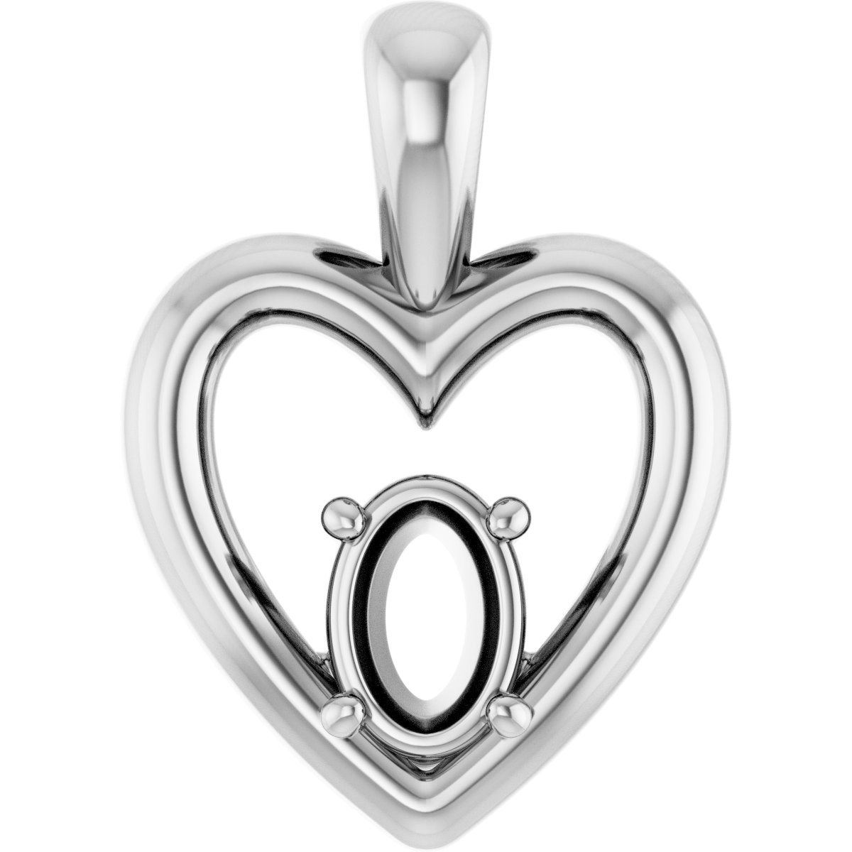 Solitaire Heart Pendant