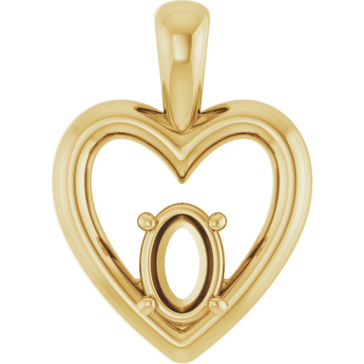 Solitaire Heart Pendant