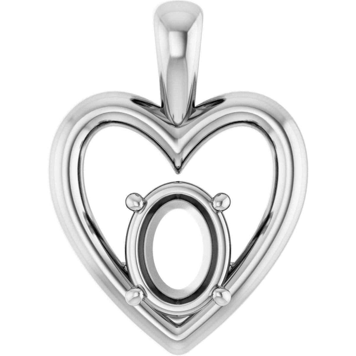 Solitaire Heart Pendant