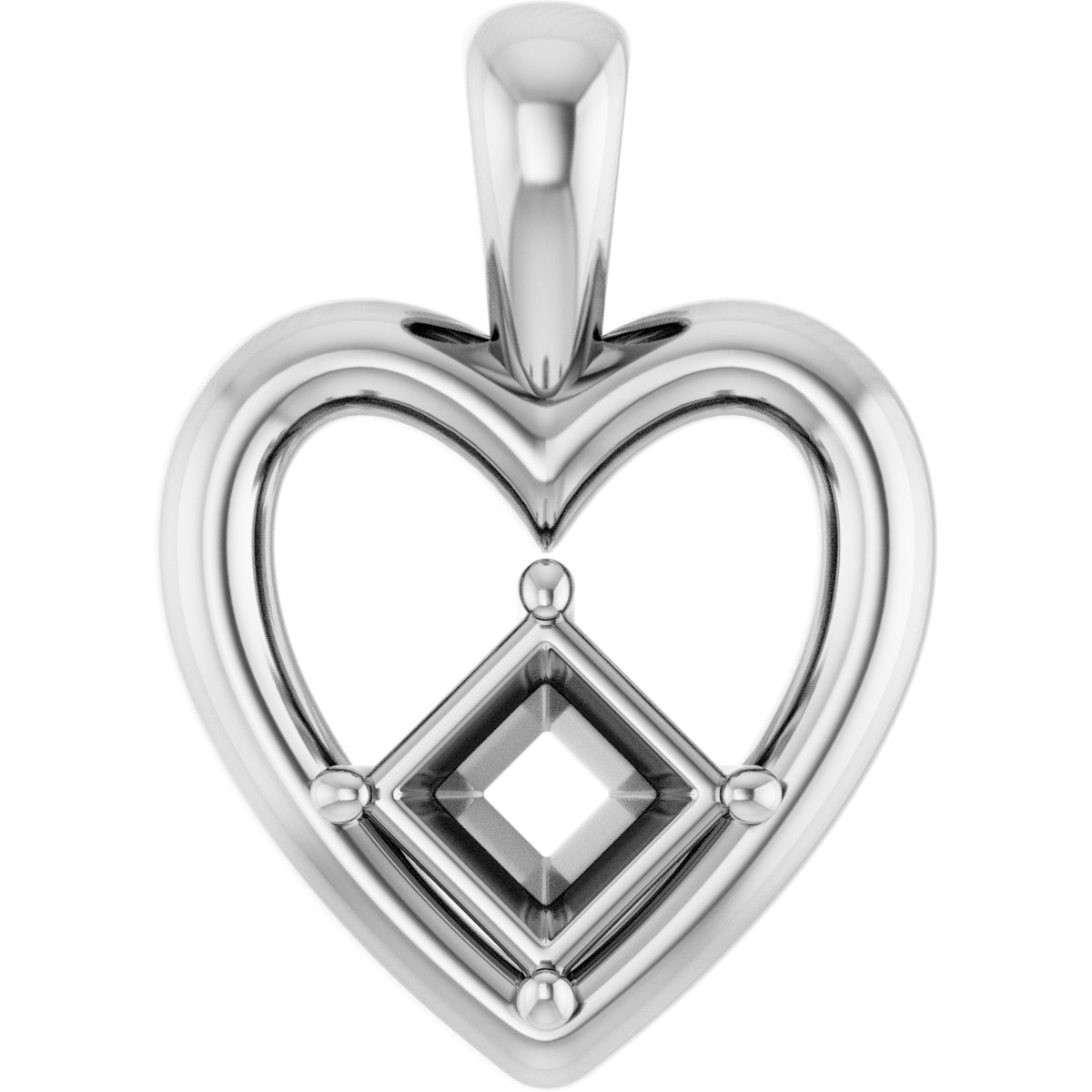 Solitaire Heart Pendant