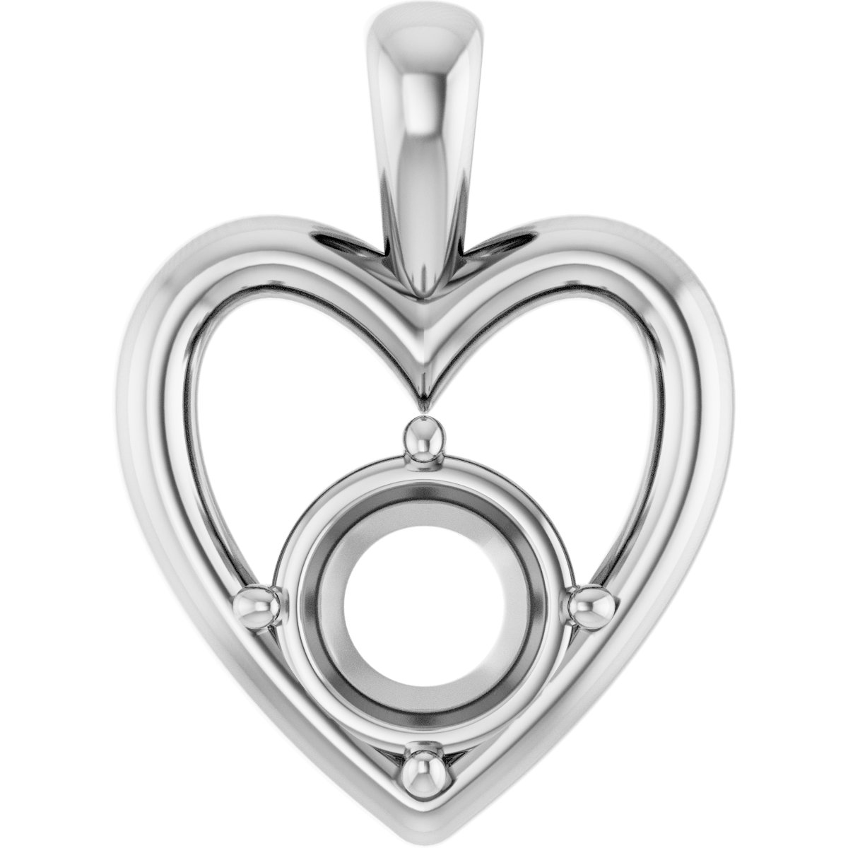 Solitaire Heart Pendant