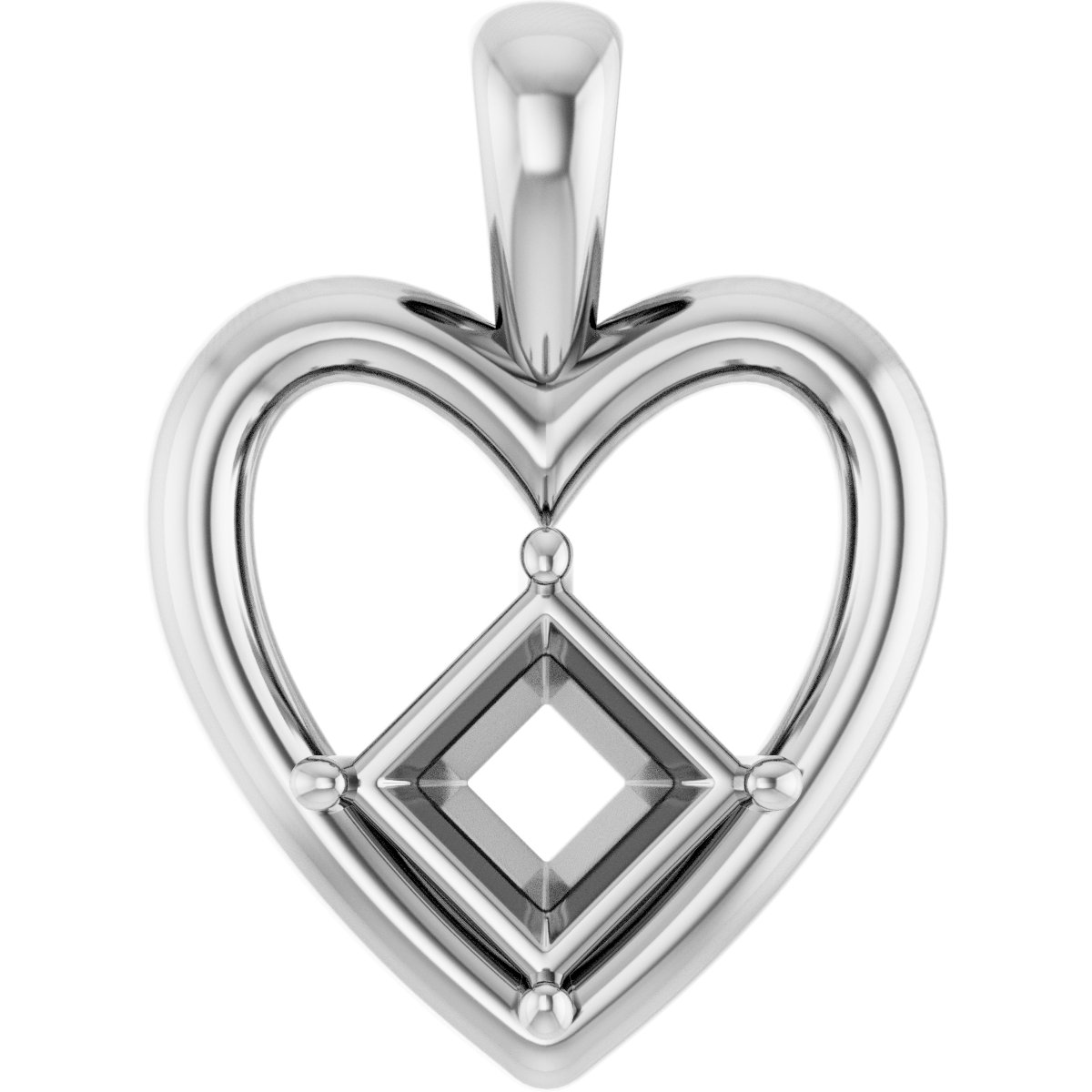 Solitaire Heart Pendant