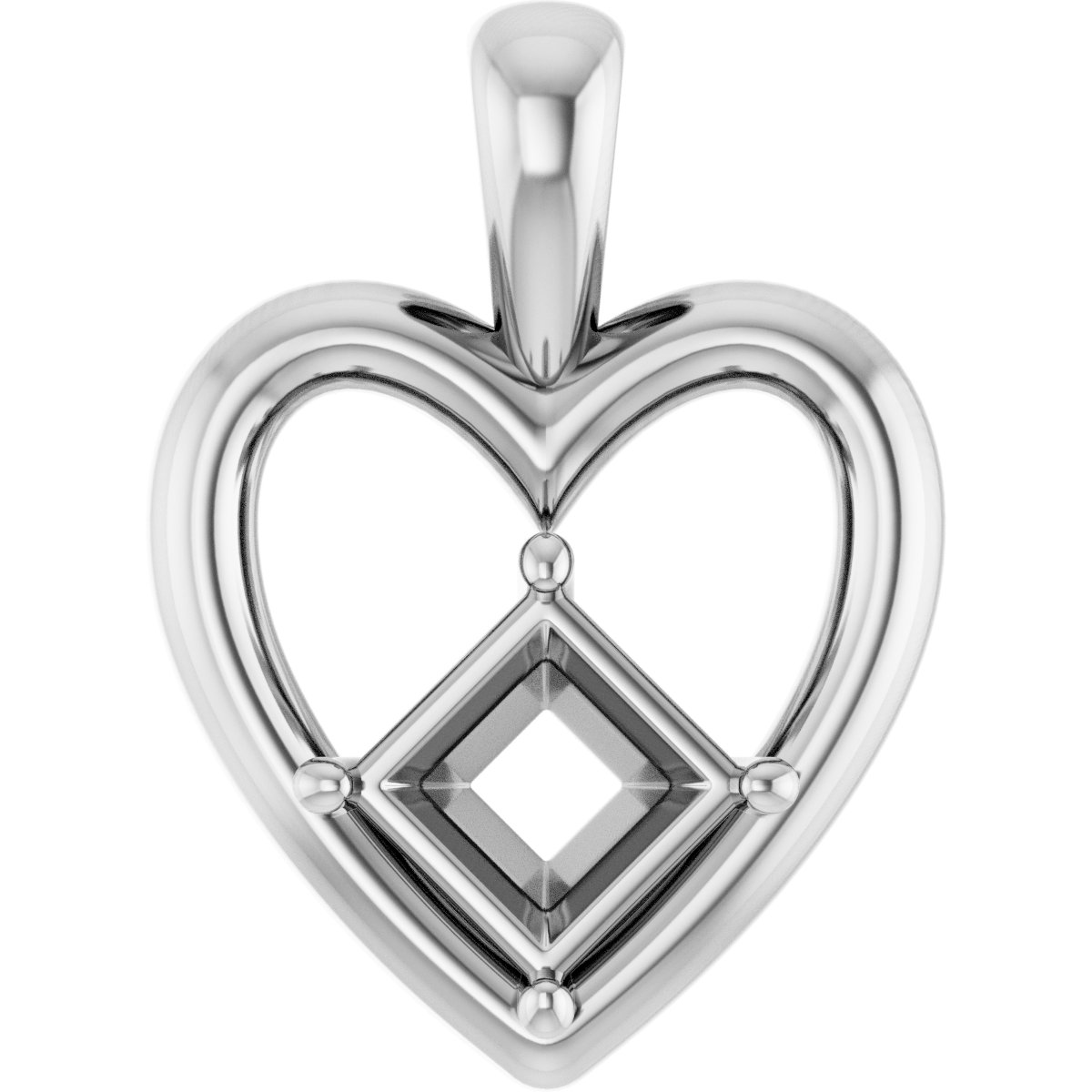 Solitaire Heart Pendant