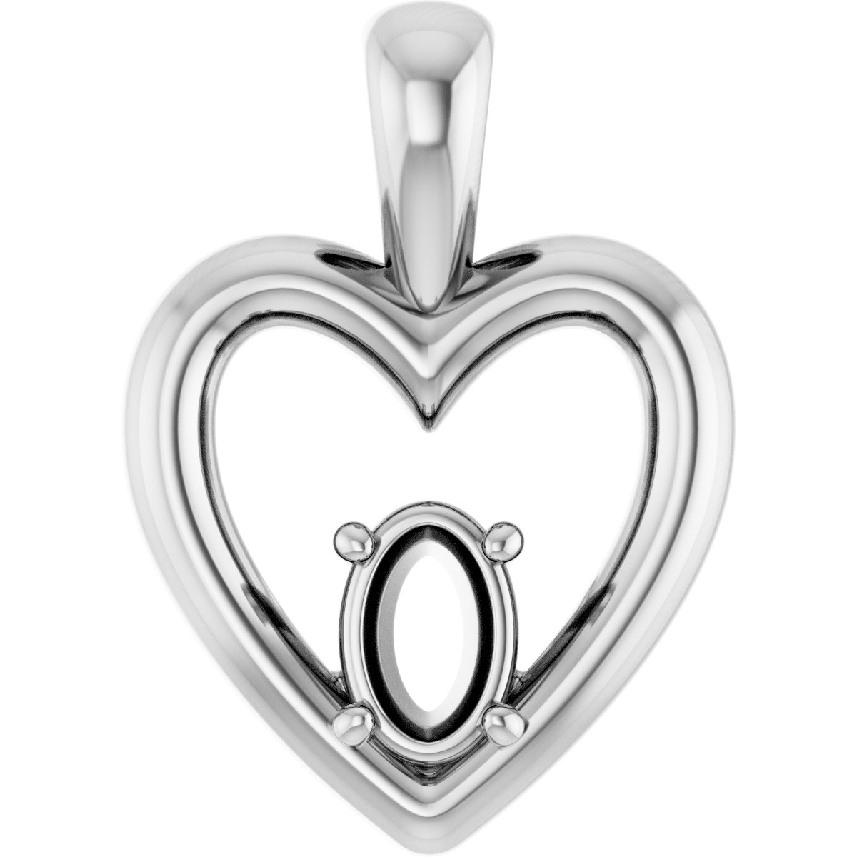 Solitaire Heart Pendant