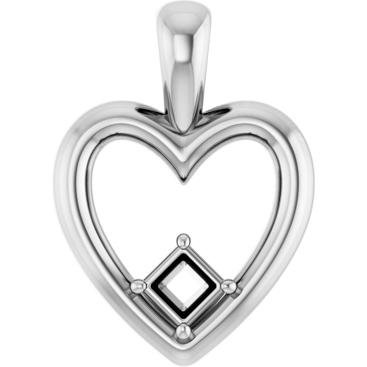 Solitaire Heart Pendant