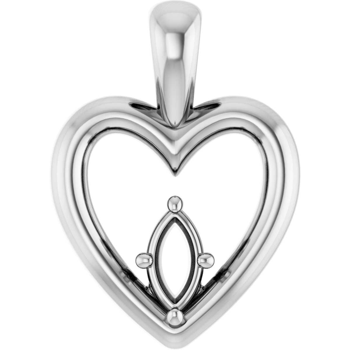 Solitaire Heart Pendant