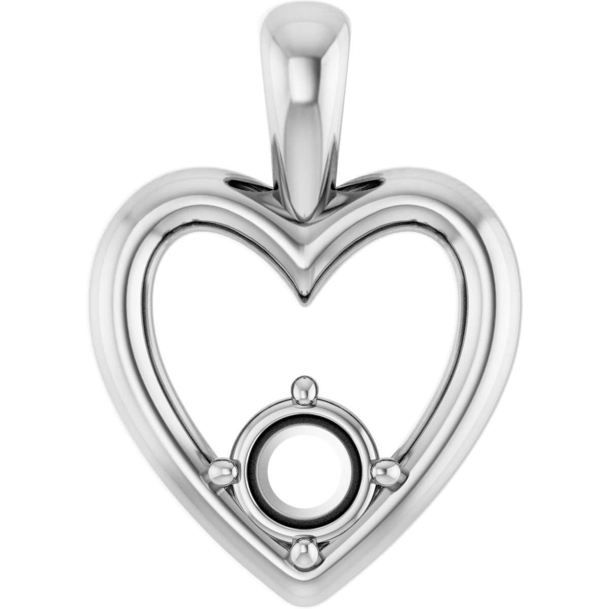 Solitaire Heart Pendant