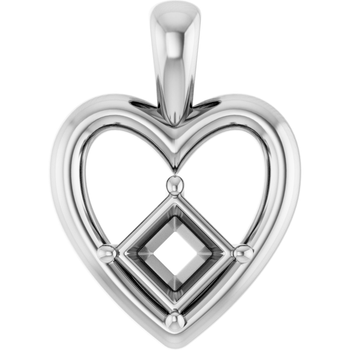 Solitaire Heart Pendant