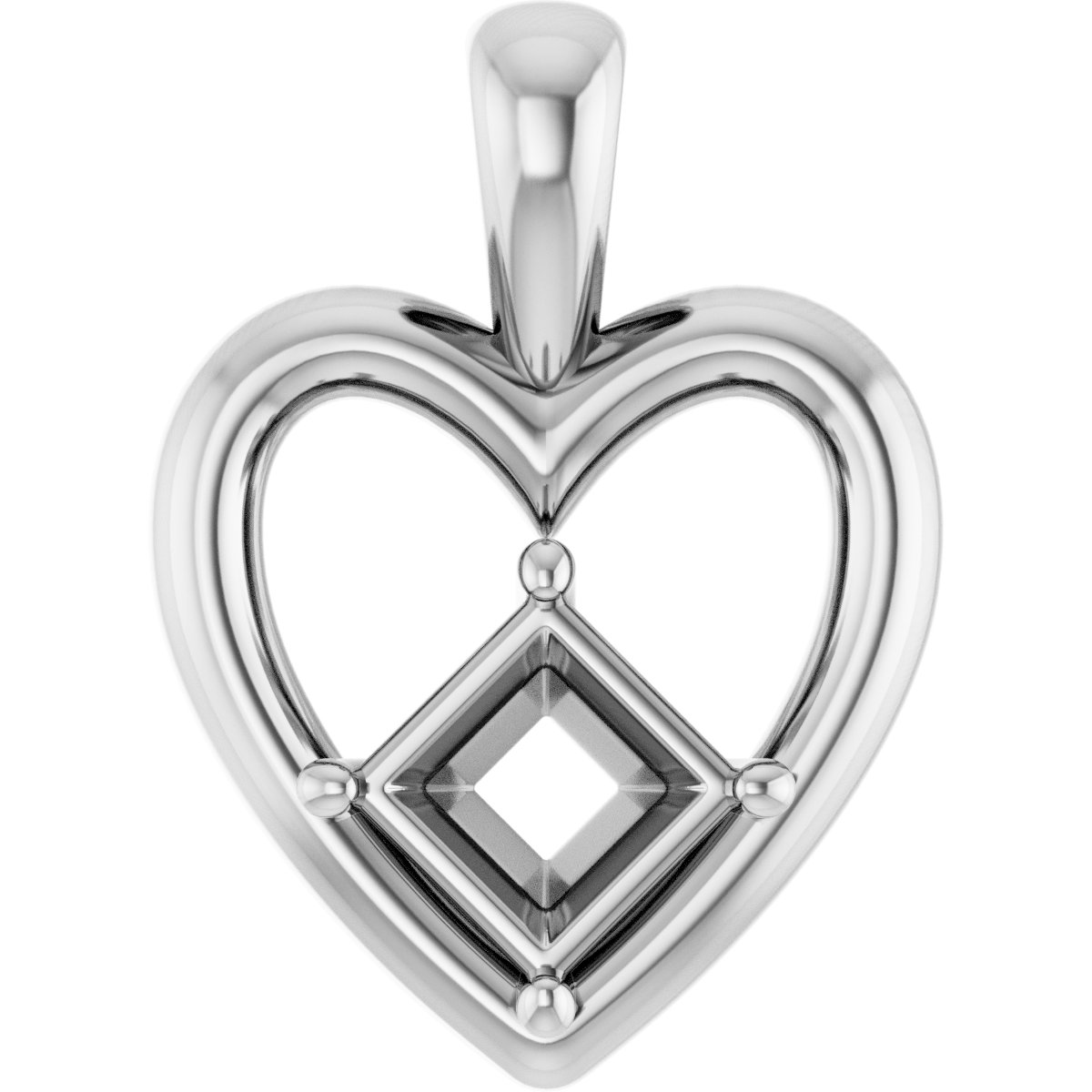 Solitaire Heart Pendant