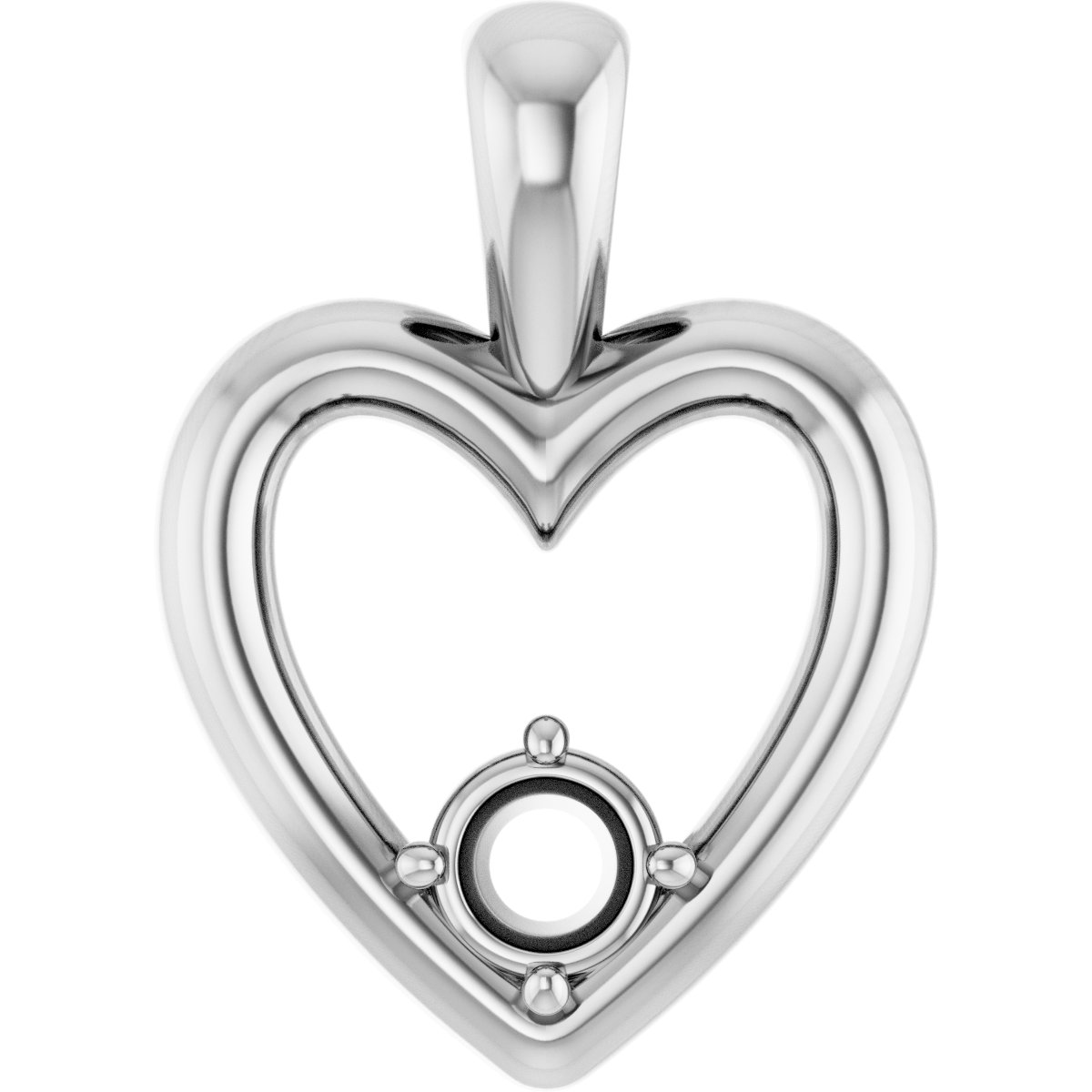 Solitaire Heart Pendant
