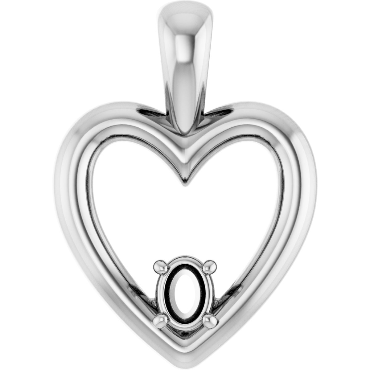Solitaire Heart Pendant