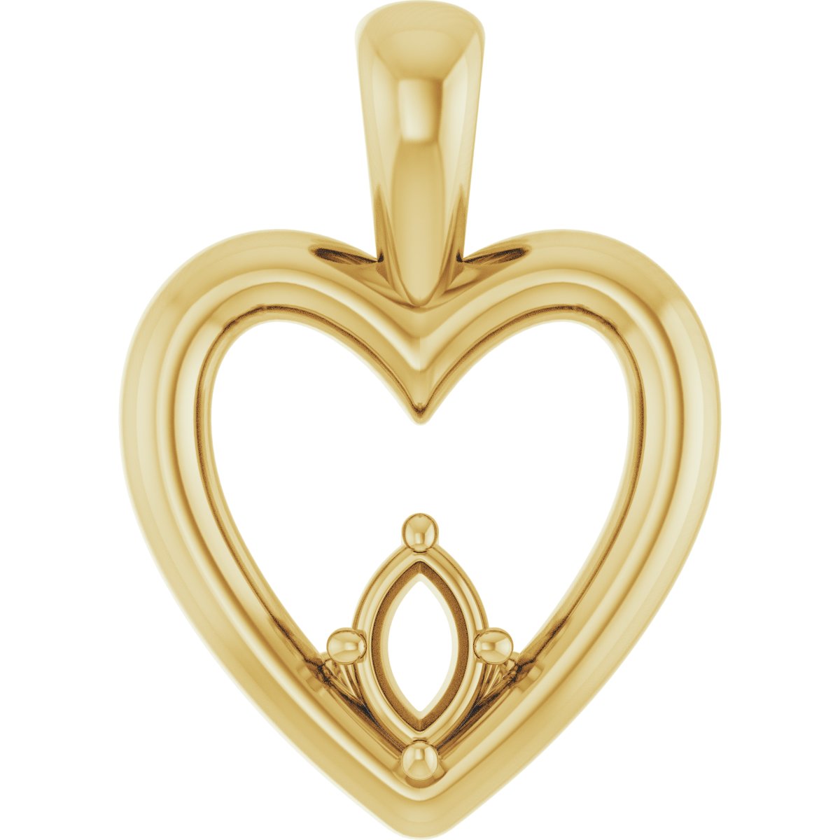Solitaire Heart Pendant