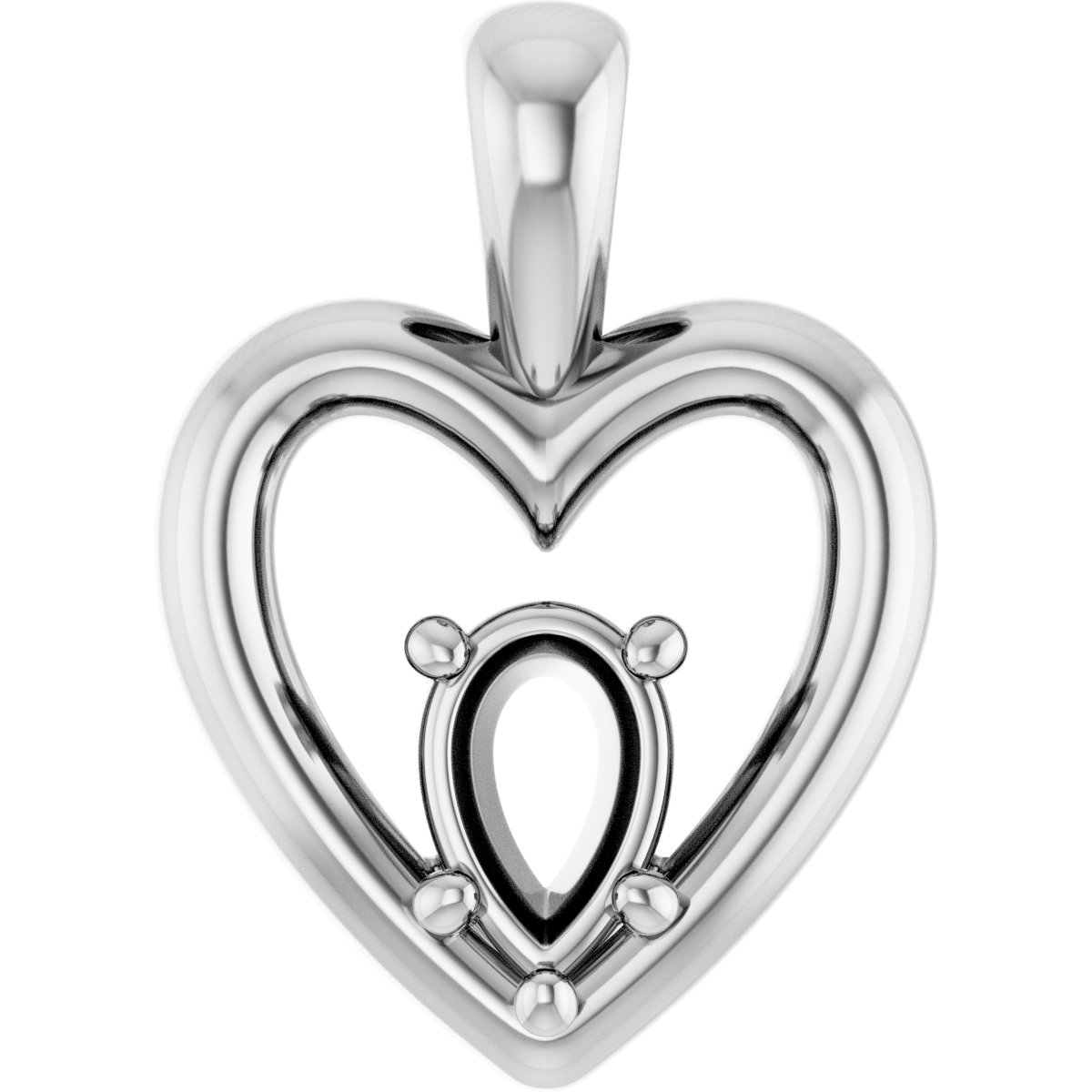 Solitaire Heart Pendant