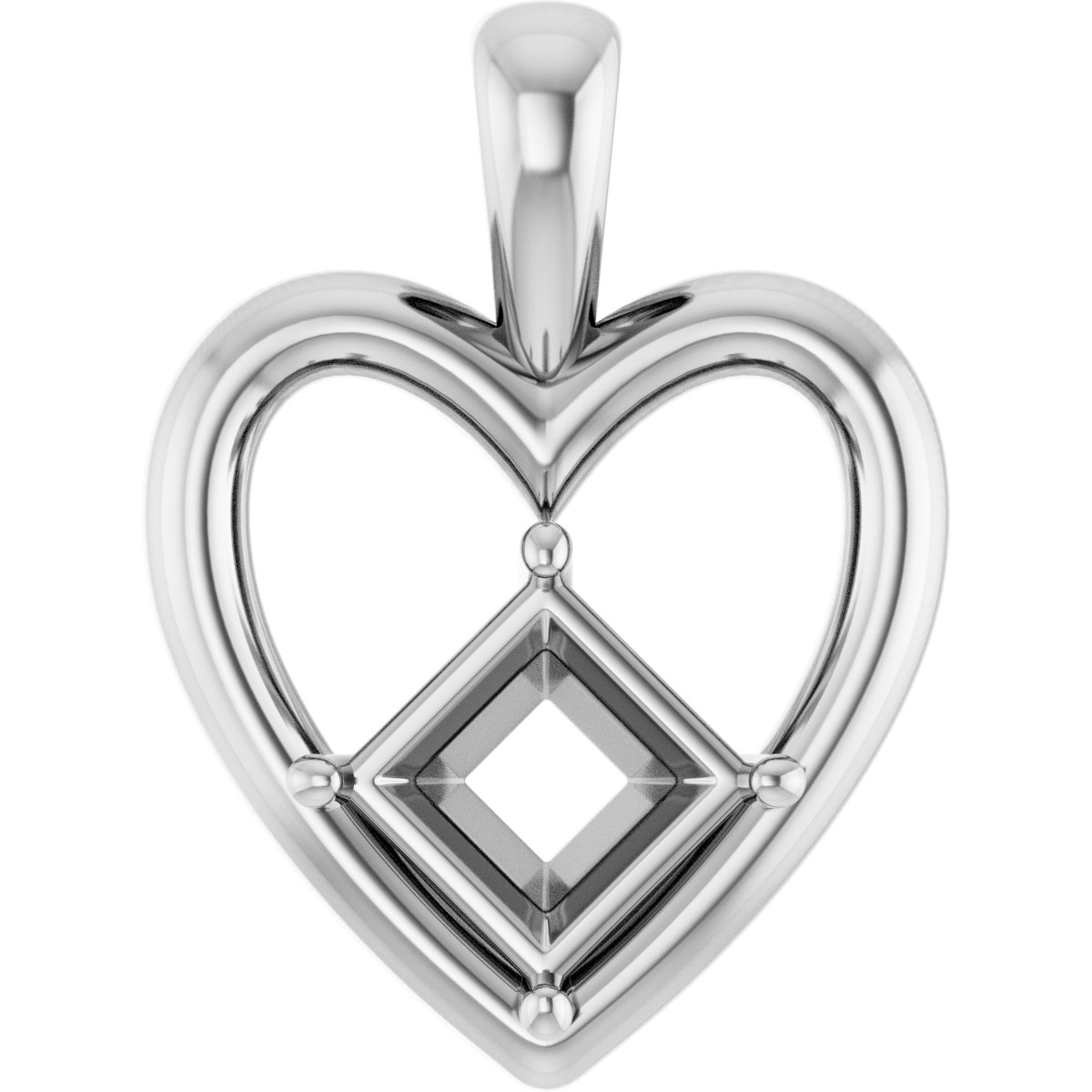 Solitaire Heart Pendant
