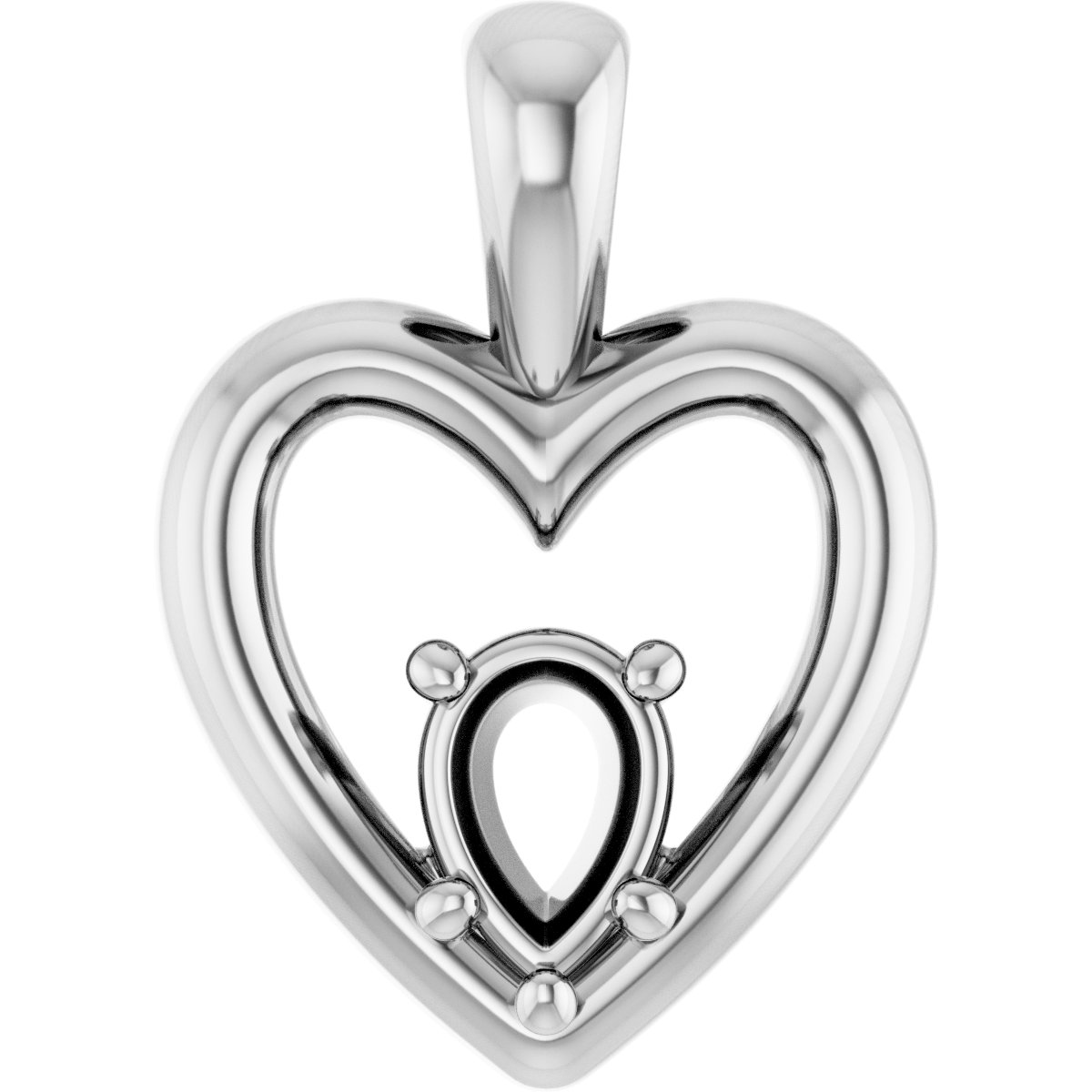 Solitaire Heart Pendant