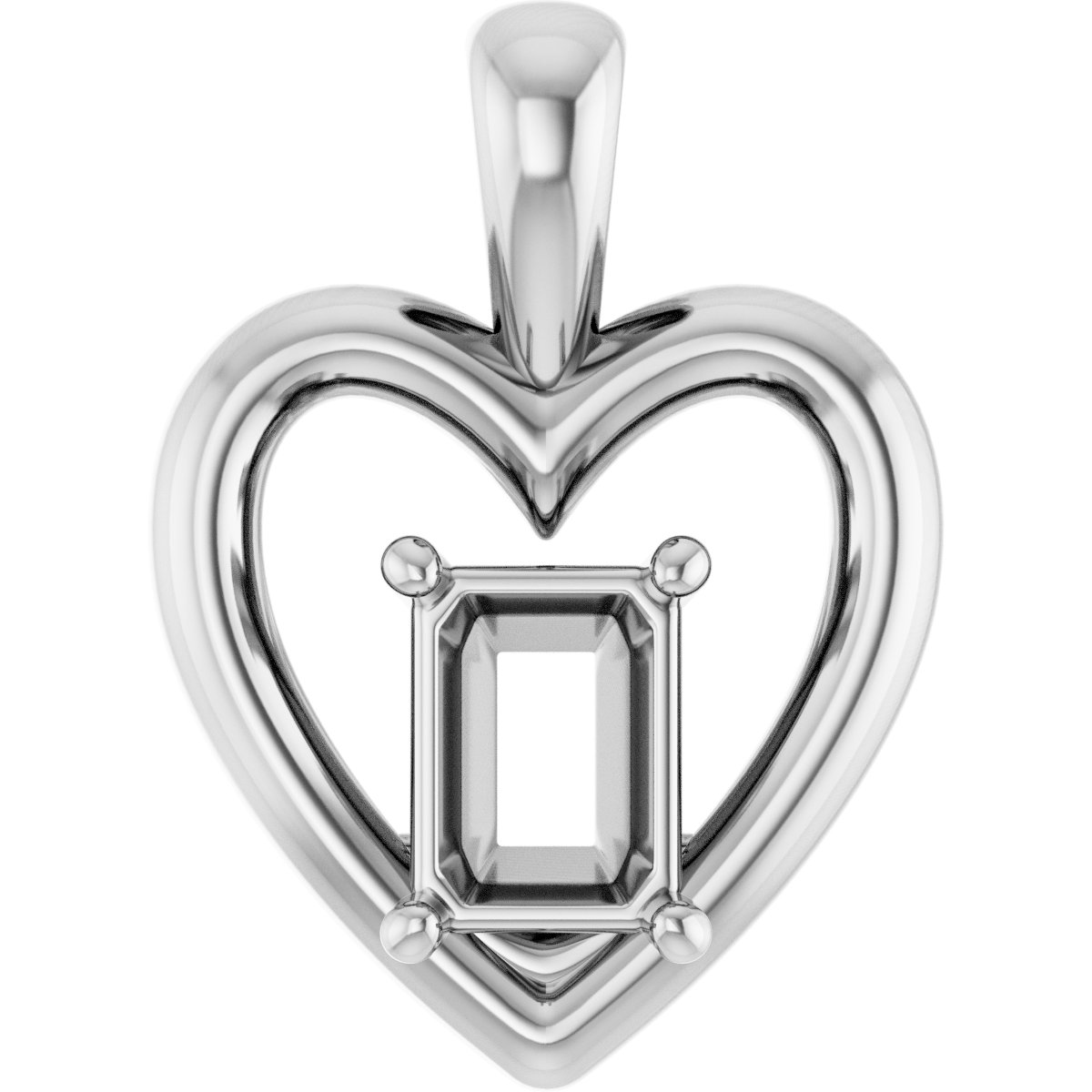Solitaire Heart Pendant