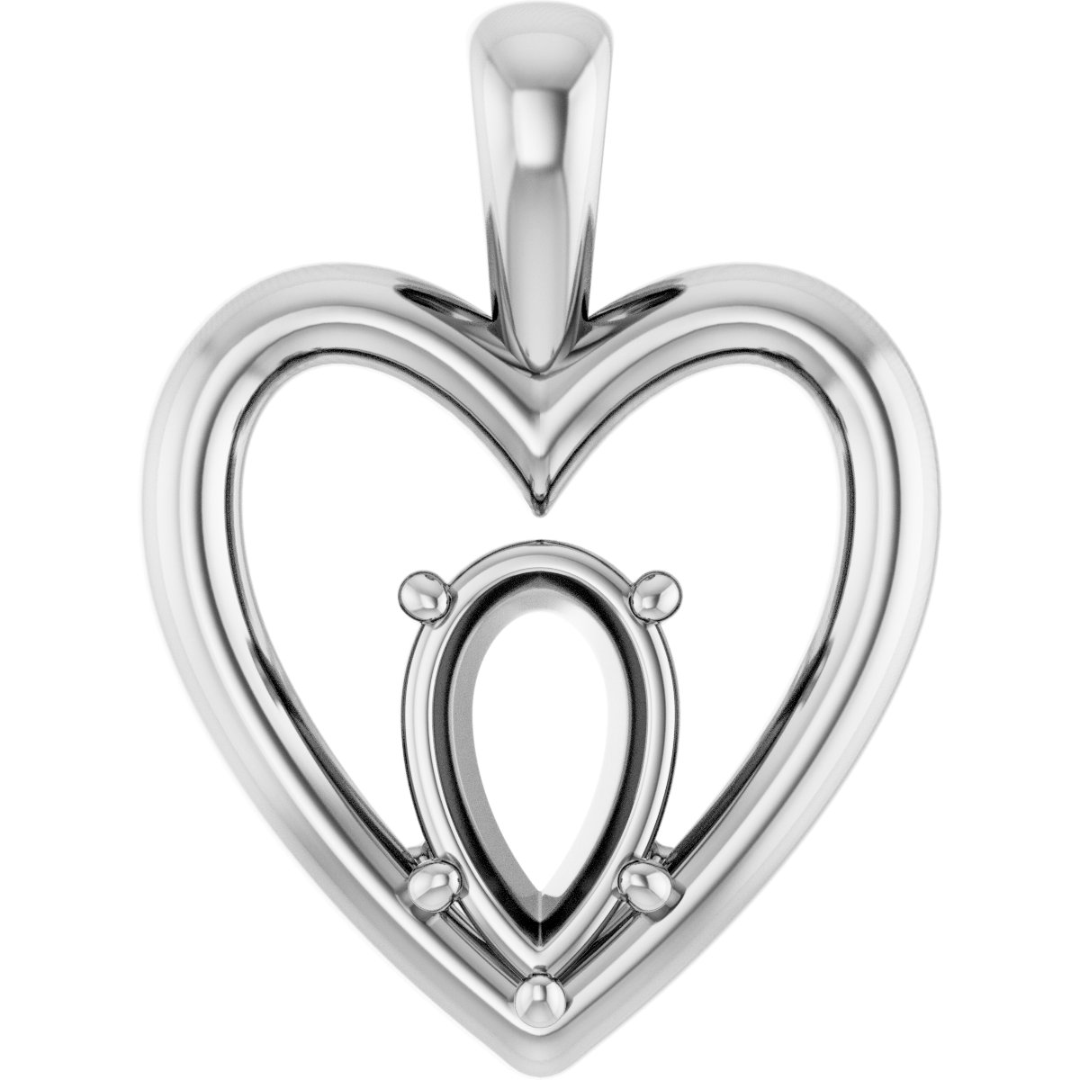 Solitaire Heart Pendant