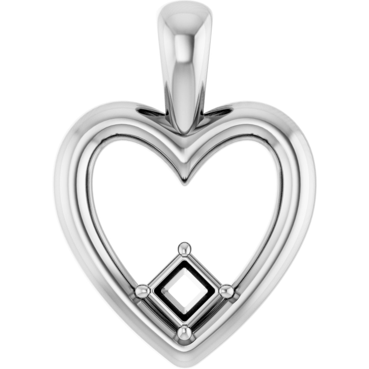 Solitaire Heart Pendant