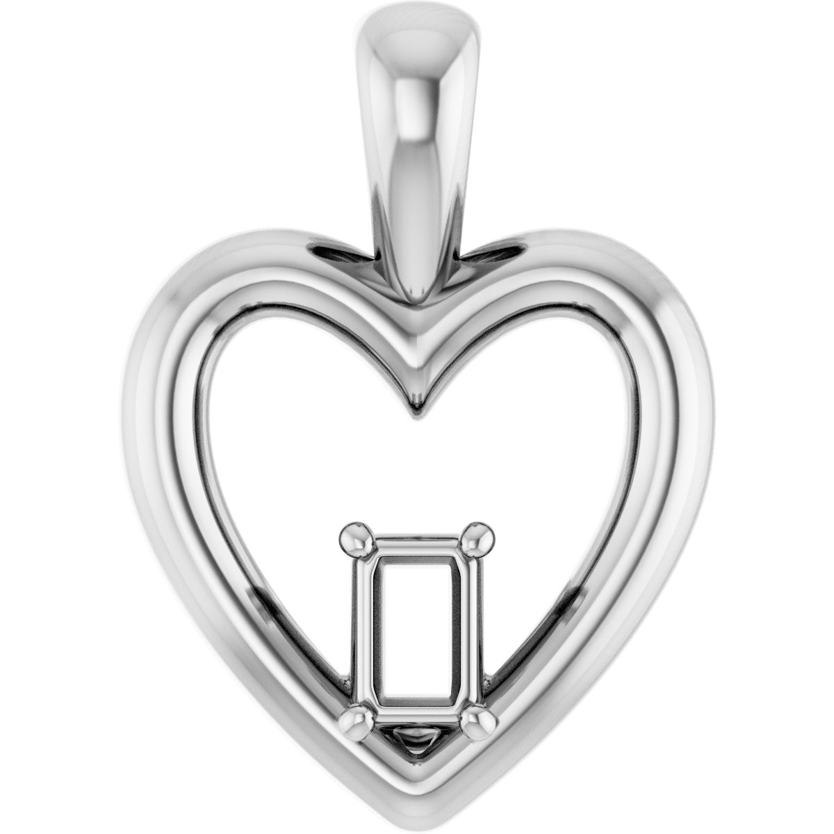 Solitaire Heart Pendant