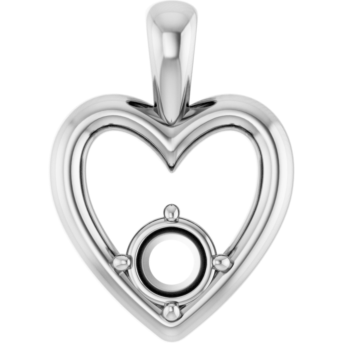 Solitaire Heart Pendant