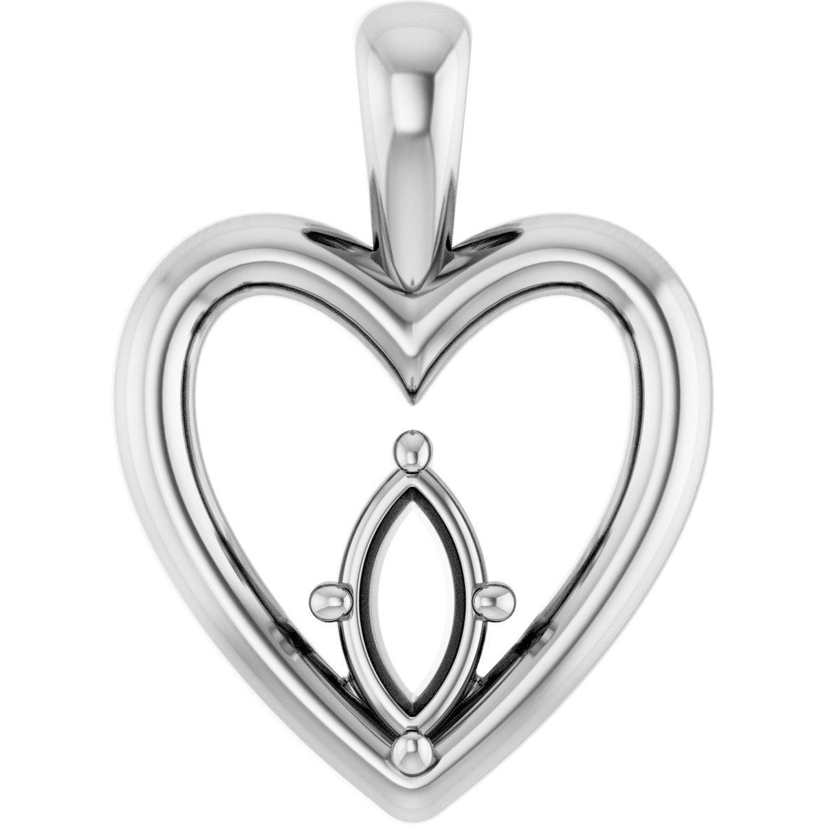 Solitaire Heart Pendant