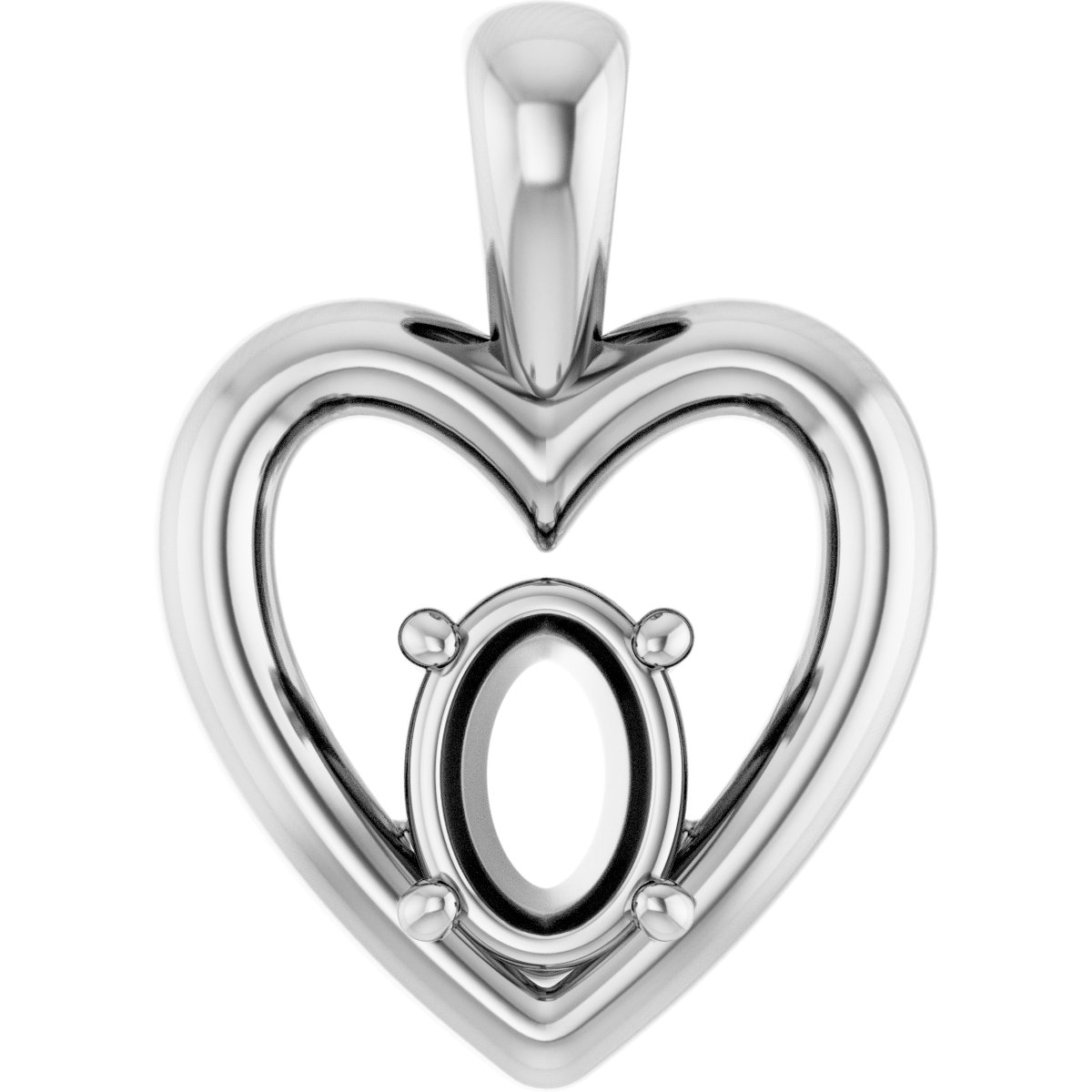 Solitaire Heart Pendant