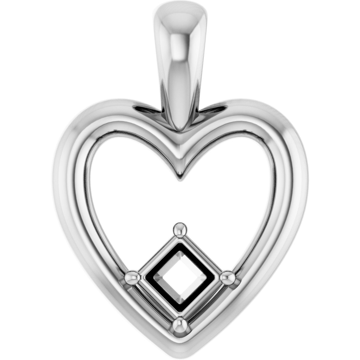 Solitaire Heart Pendant
