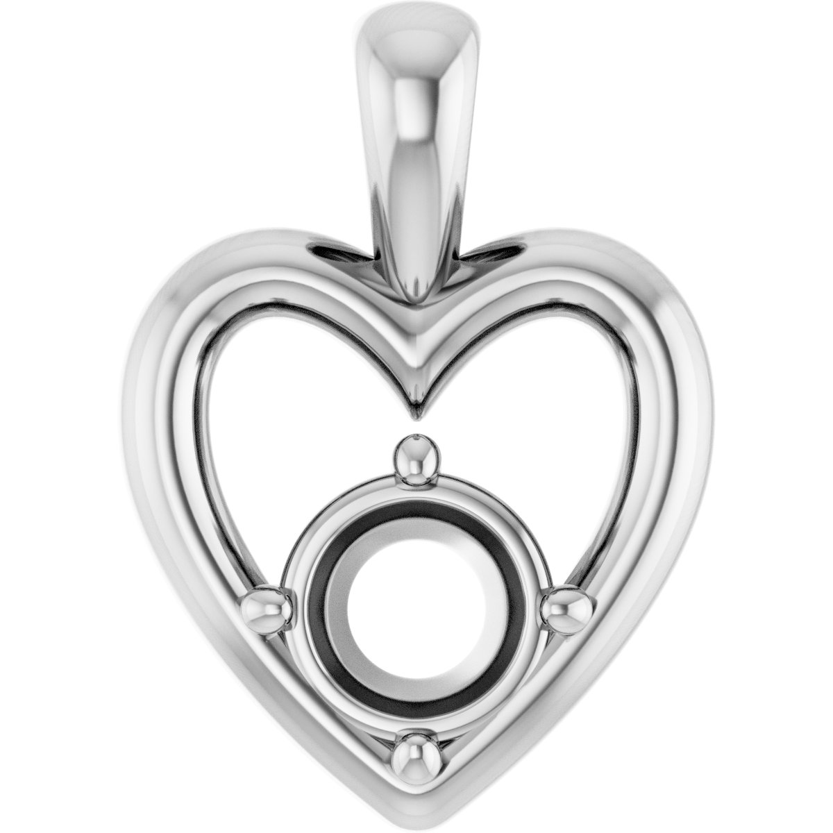 Solitaire Heart Pendant