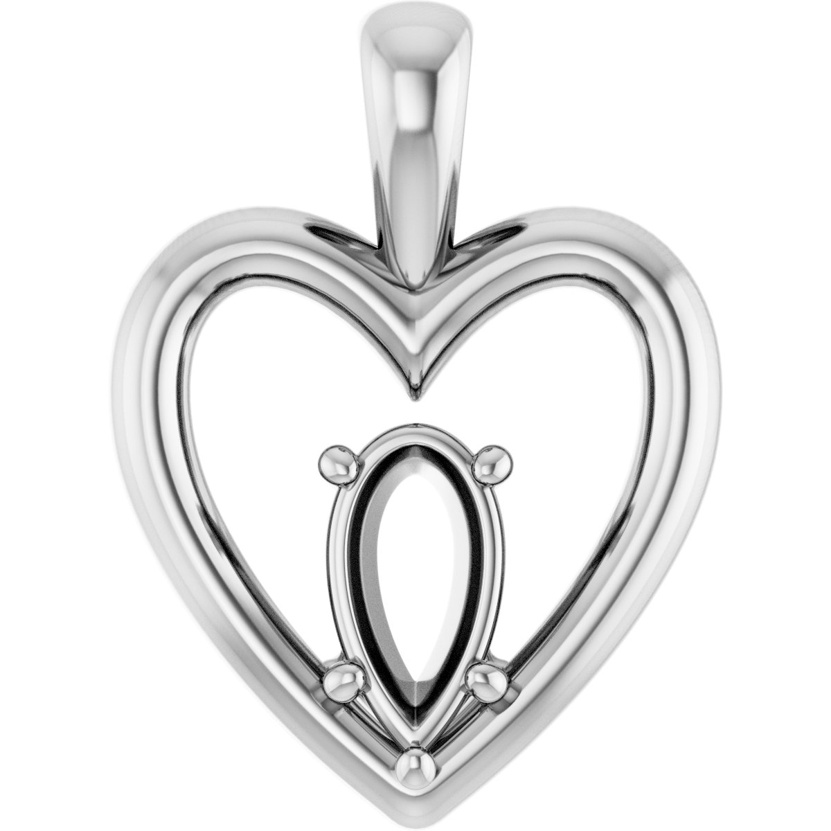 Solitaire Heart Pendant