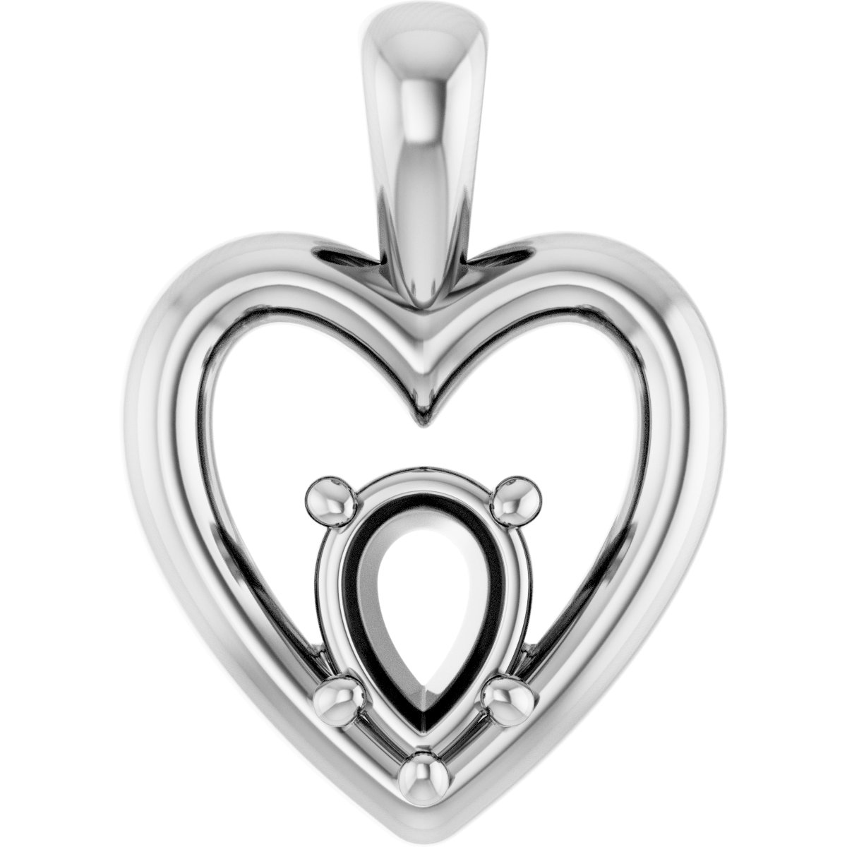 Solitaire Heart Pendant