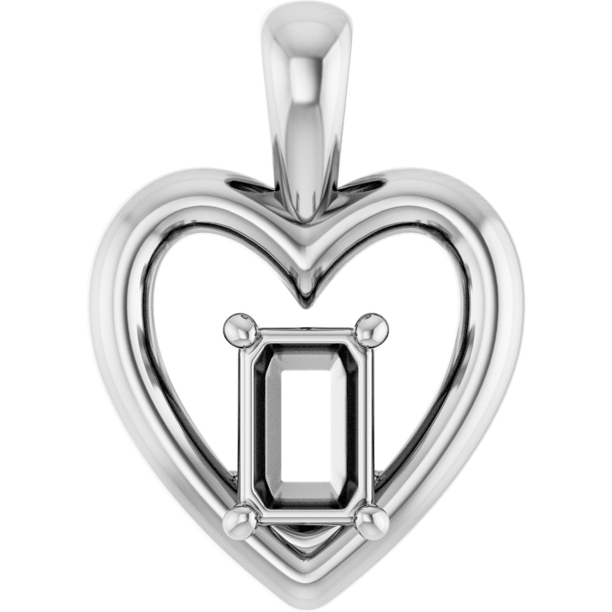 Solitaire Heart Pendant
