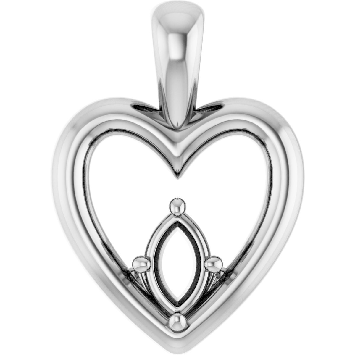Solitaire Heart Pendant