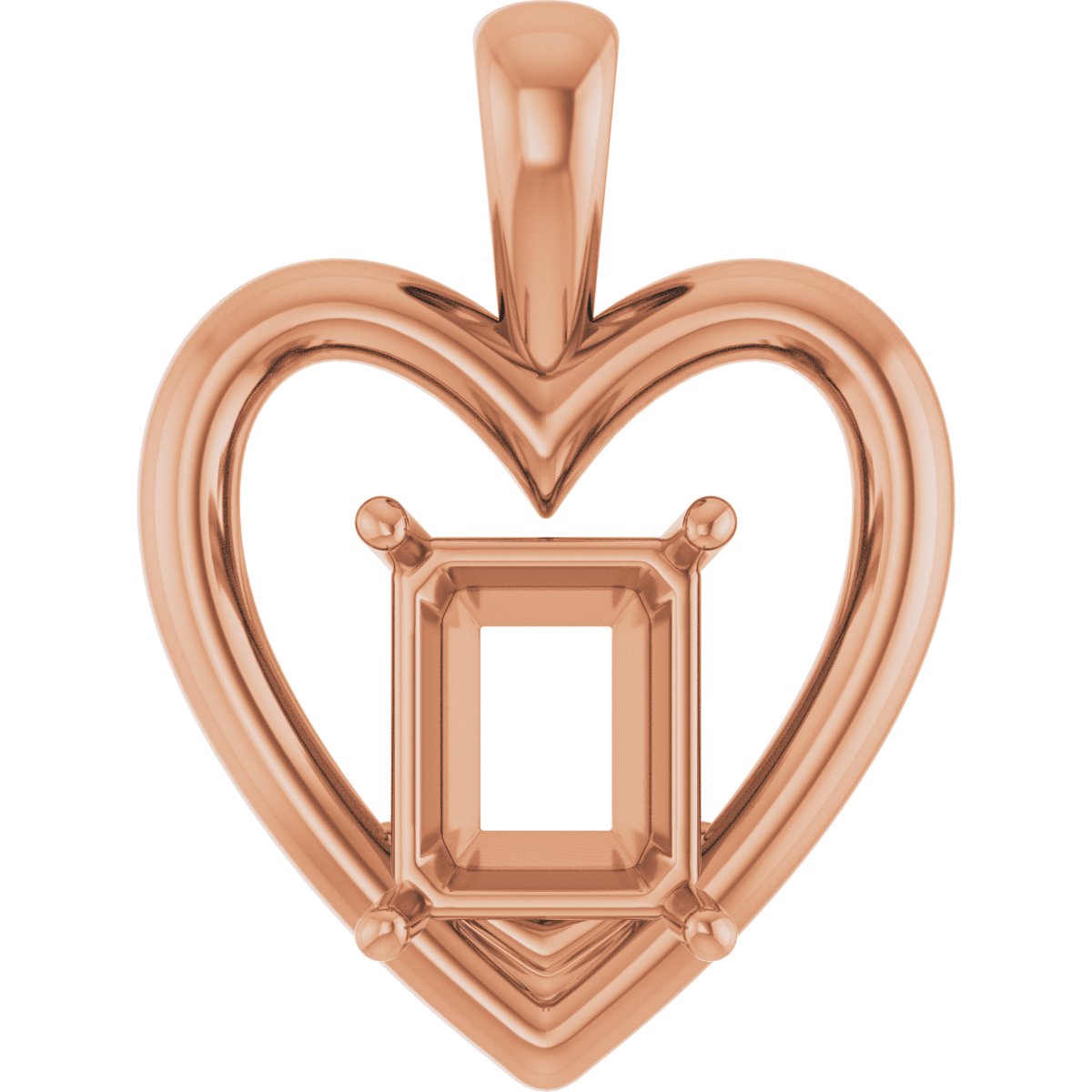 Solitaire Heart Pendant