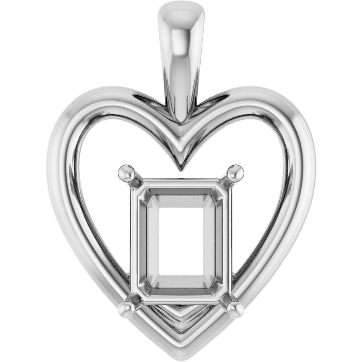 Solitaire Heart Pendant