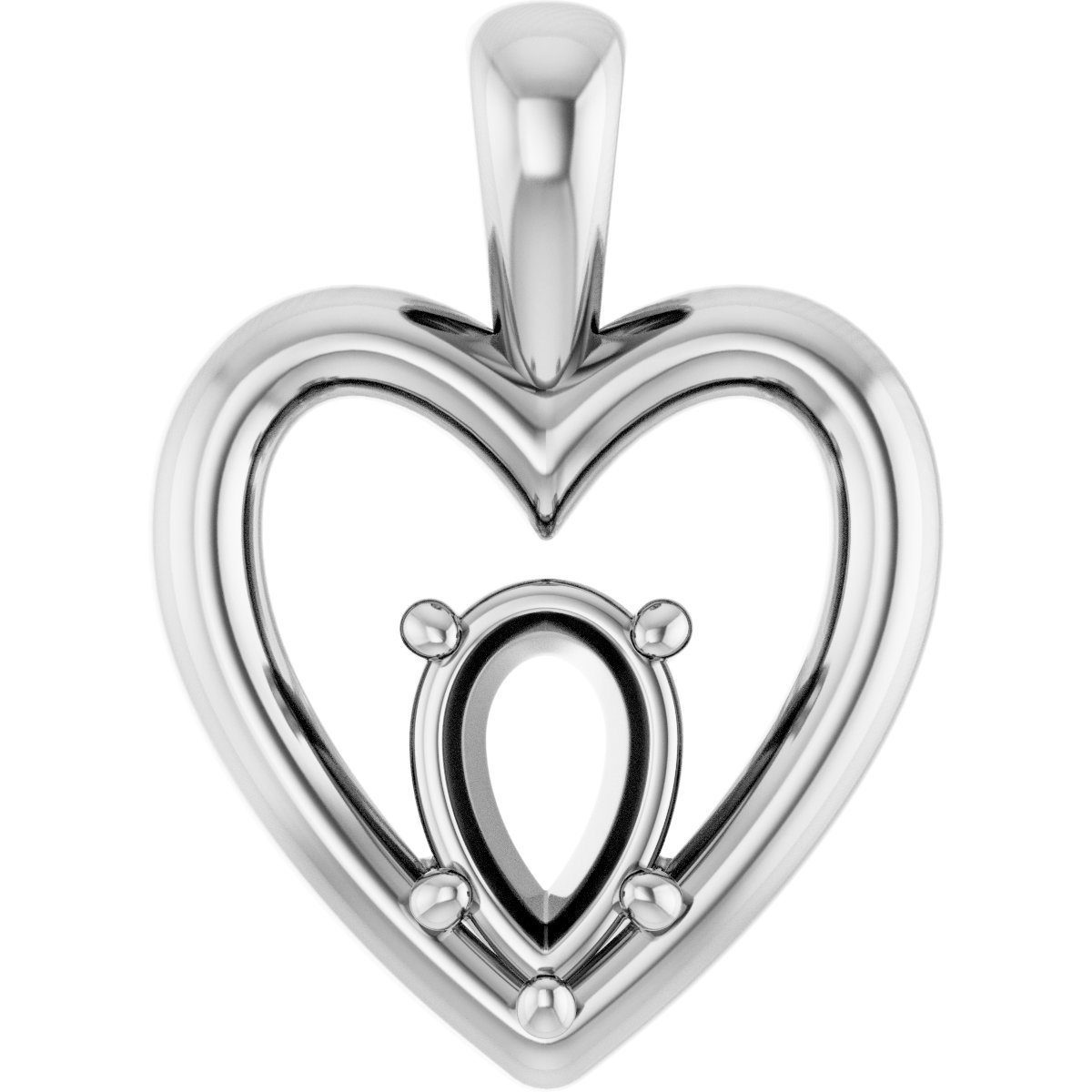 Solitaire Heart Pendant
