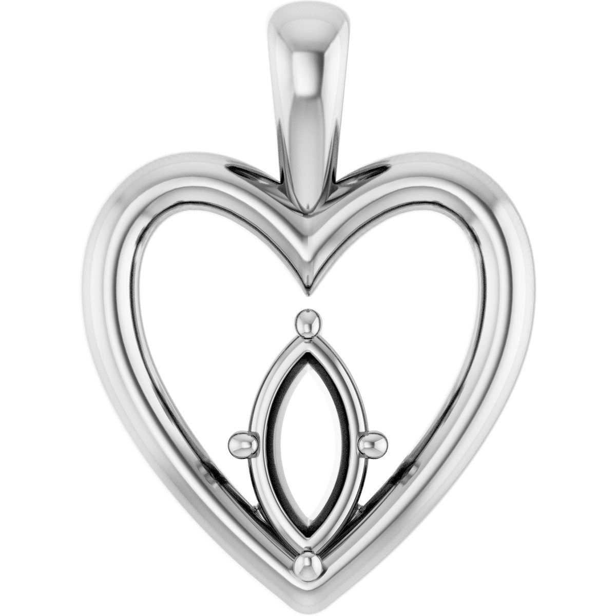 Solitaire Heart Pendant