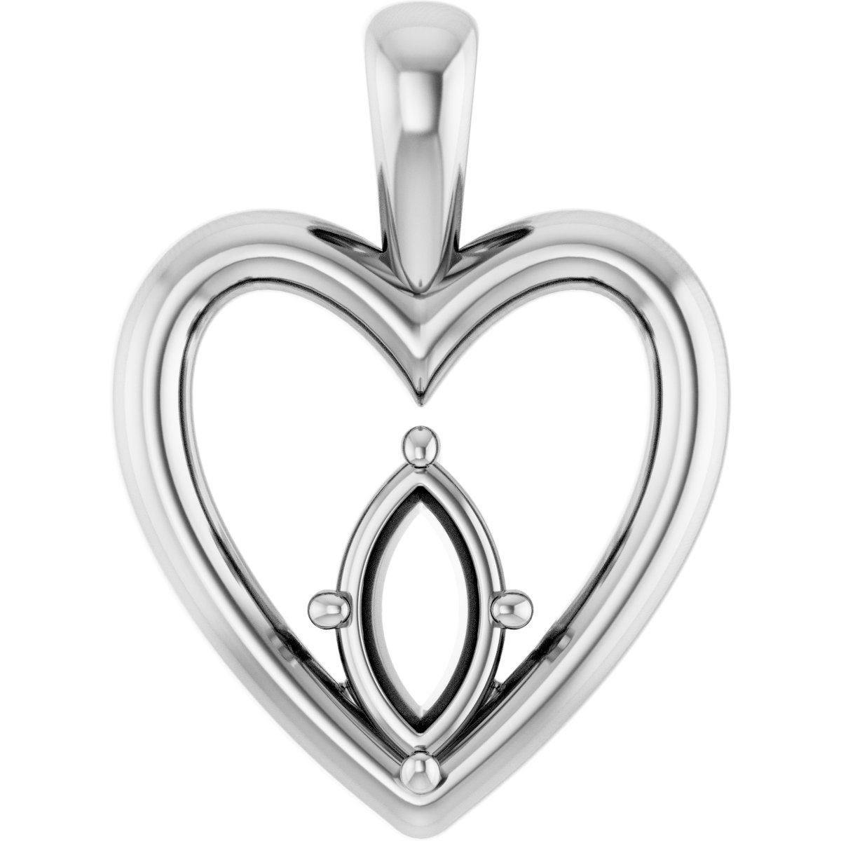 Solitaire Heart Pendant